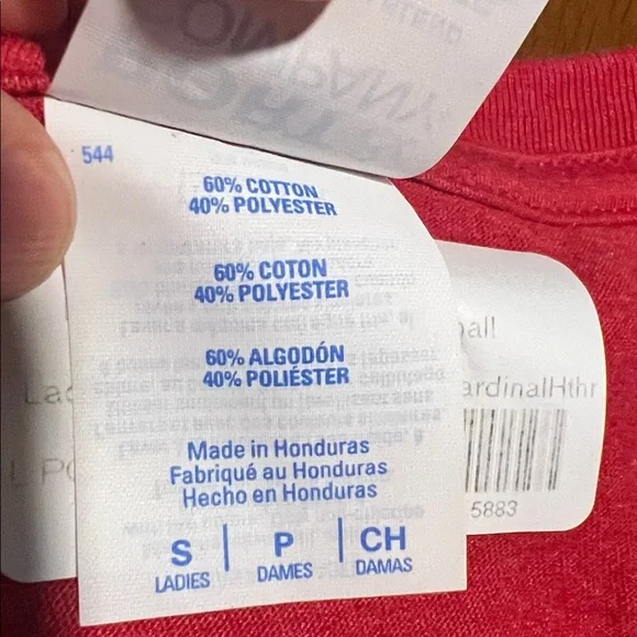 Ladies Sloppy Joe's Key West V-neck Tee Cardinal Red Heather - Picture 8 of 10